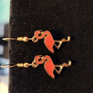 Dark Pink Flamingo Earrings
